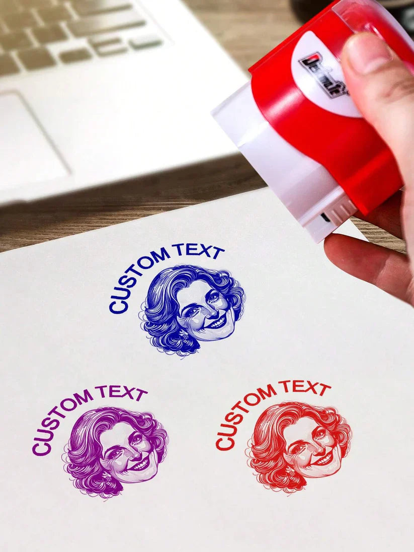 Self-Inking Face & Logo Stamp by Vista Wall®